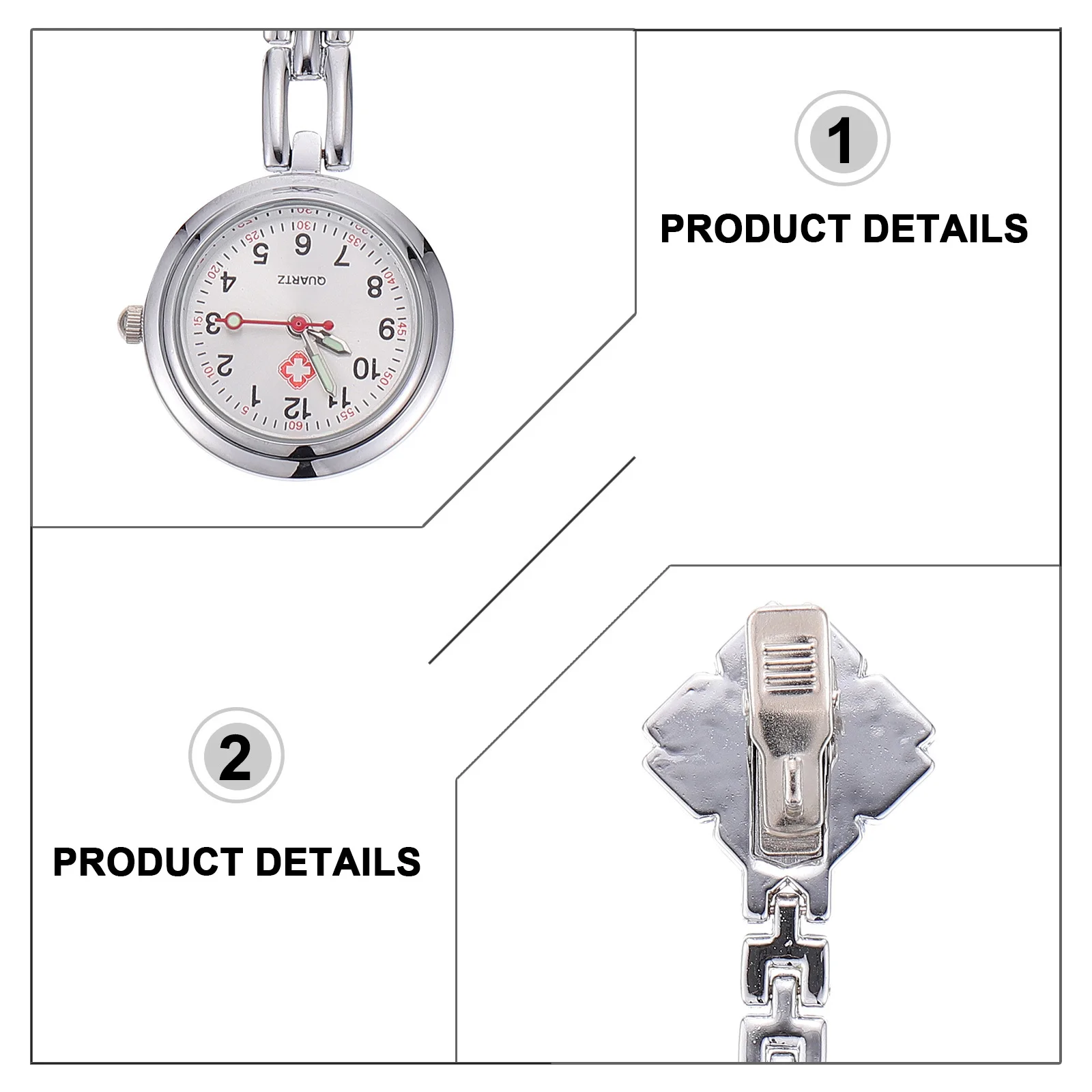 1Pcs Nurse Chest Watch Durable Safe Materials Easy Classic Stylish Design Luminous Night Practical Gift