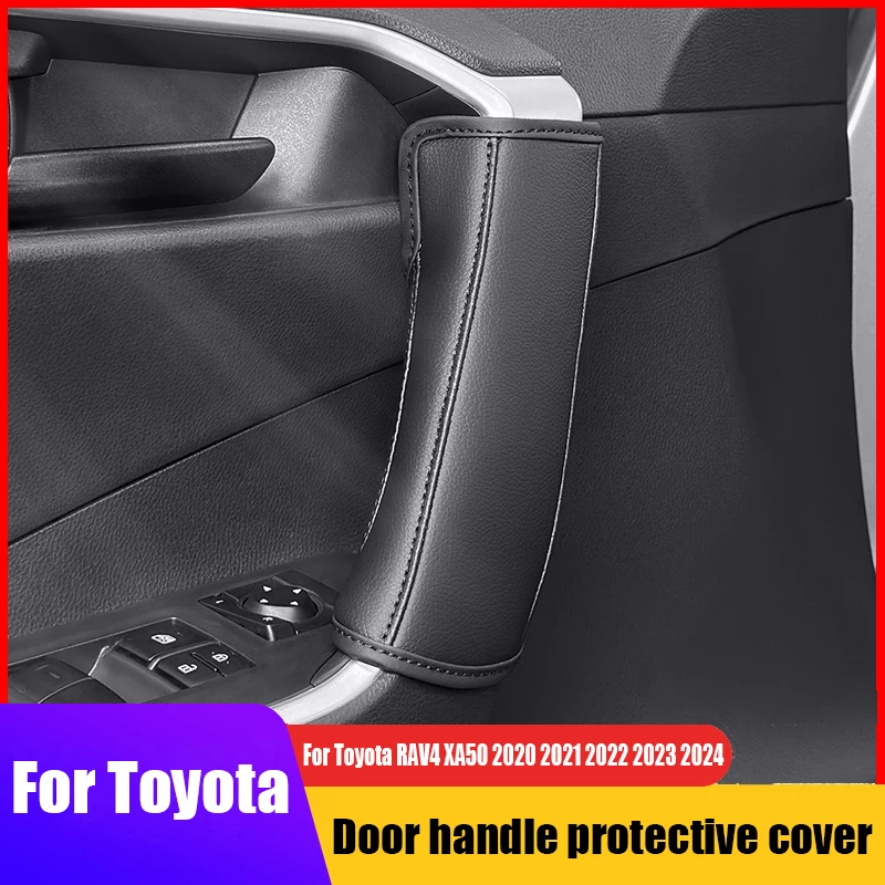 for Toyota RAV4 XA50 2021 2022 2023 2024 Car door handle protective cover made of leather material for interior protection