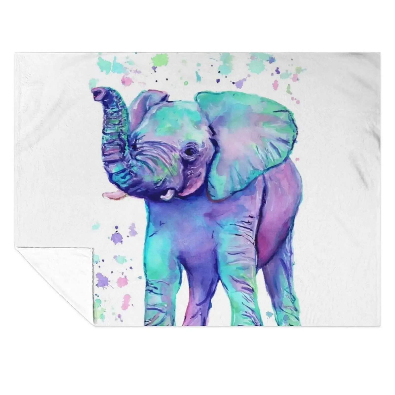 

Colourful Watercolour Elephant Throw Blanket Large For Baby Blankets Sofas Of Decoration for sofa Blankets