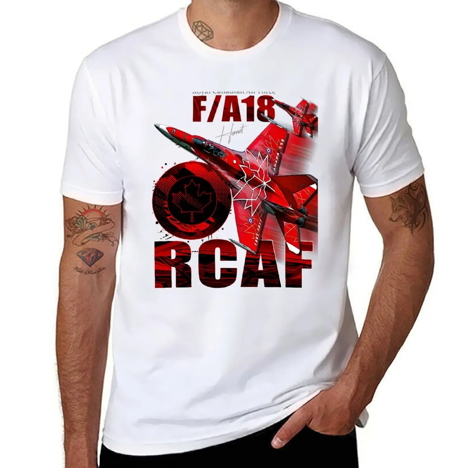 

RCAF F18 Hornet Fighterjet T-Shirt man t shirt graphic anime tshirt T-Shirt