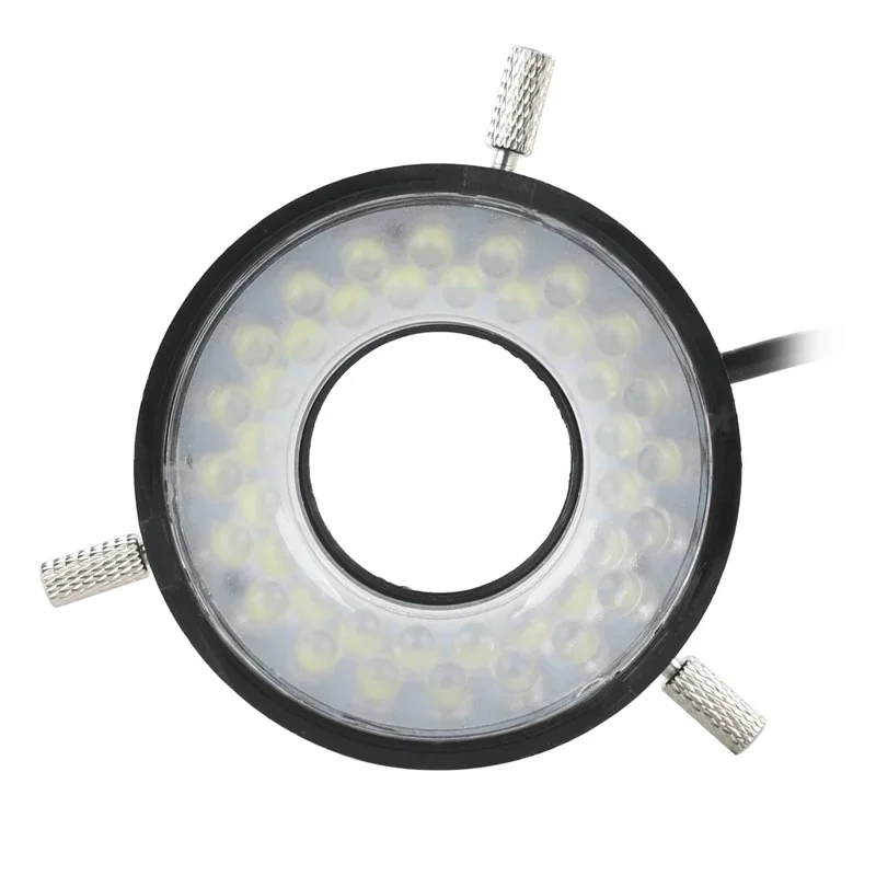 Imagem -02 - Miniscópio Ring Light para Câmera de Microscópio Lâmpada Ajustável Iluminação M28 Rosca Interface Connect 130x Lens 40 Led