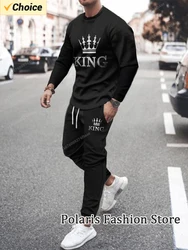 New Arrivals Tracksuit Set For Men 2 Piece Outfit Long Sleeve T Shirt Trousers Pants Sweatpants Sport Suit Oversized Clothes