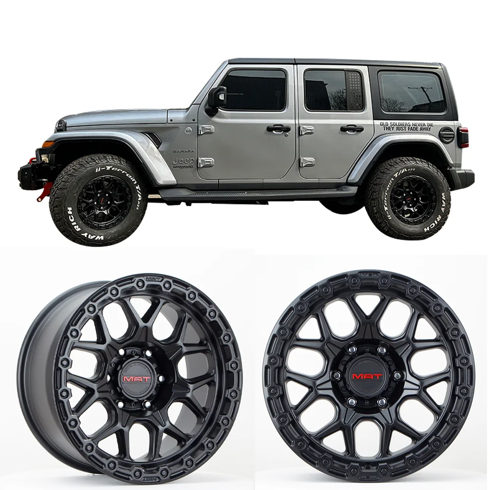 

4 Pieces 17 Inch Offroad Wheels Aluminum Alloy for Jeep Wrangler JK JL LANTSUN M106