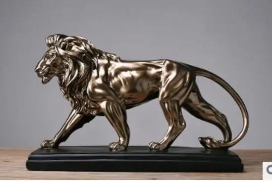 

Resinous handicraft furnishing a copy of bronze lion large creative American household ornaments creative lion