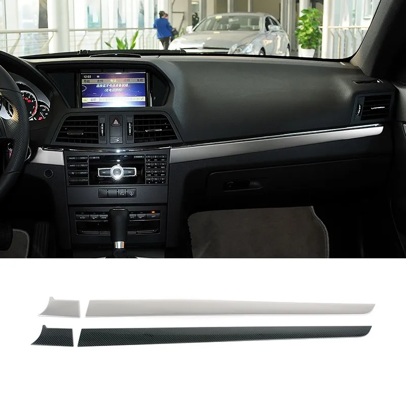 Car For Mercedes Benz E Class Coupe W207 C207 2009-2013 Center Console Trim Strips Stainless Steel Stickers Interior Accessories