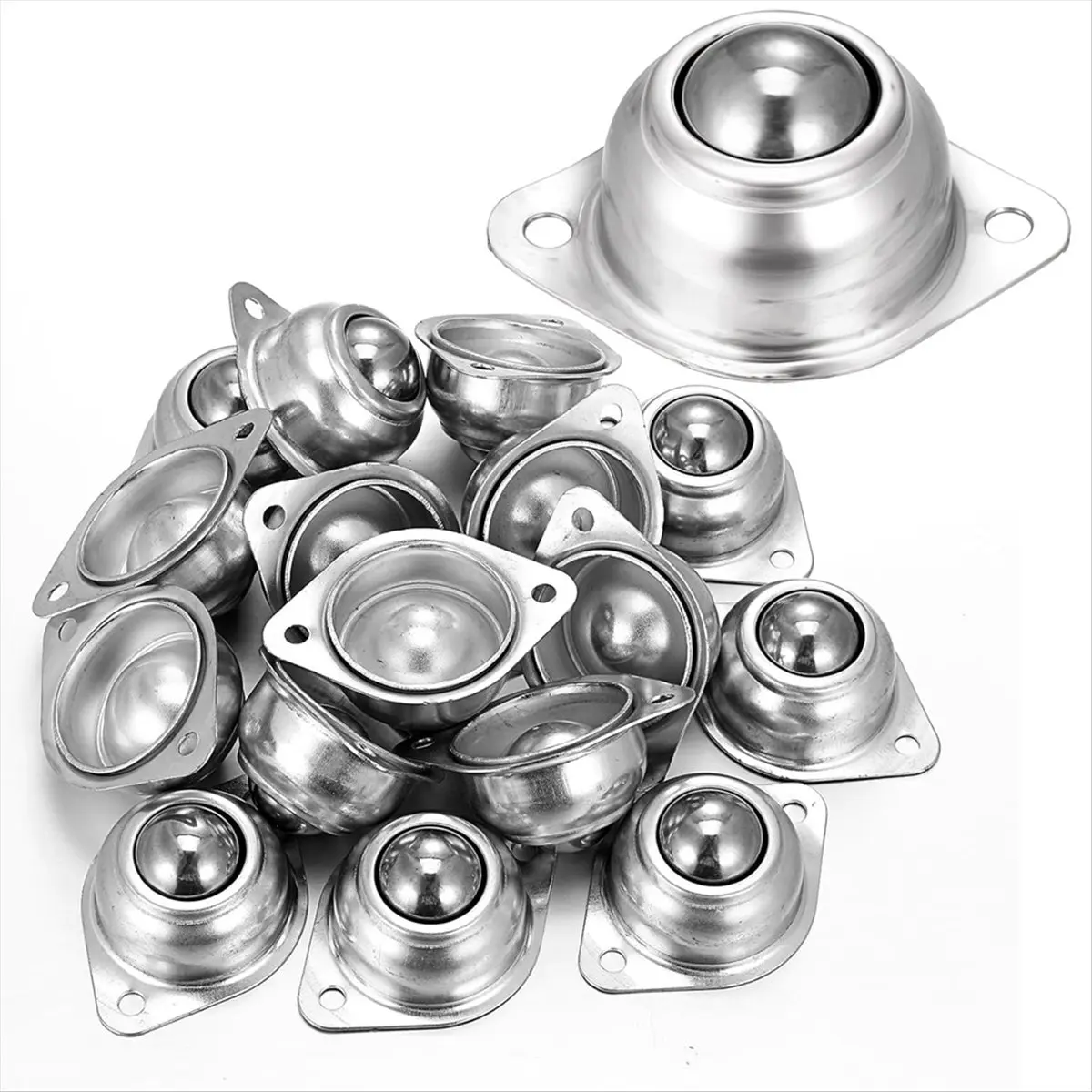 (WSFS) 16 Pack 1 Inch Roller Transfer Bearings, Steel Ball Transfer Unit Swivel Ball Caster Roller Transfers,for Transmission