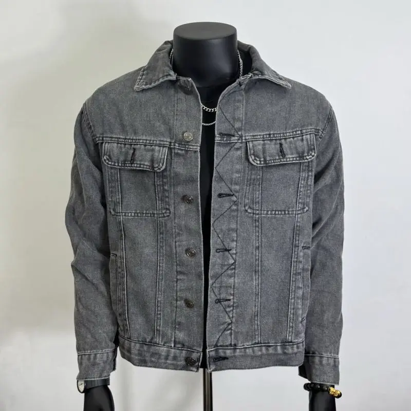 Autumn and Winter 2026 Retro Denim Jacket Men's Korean Slim Trend Handsome Multi-pocket Brand Man Luxury Tooling Jacket Men