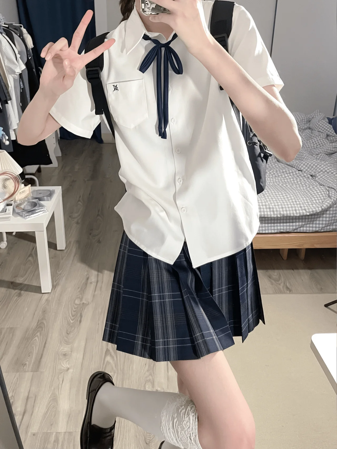 Original Multi-Color Short Sleeve Shirt Benji Higher Seven Sea Na Jk Uniform Embroidery College Style Versatile Fashion for W...