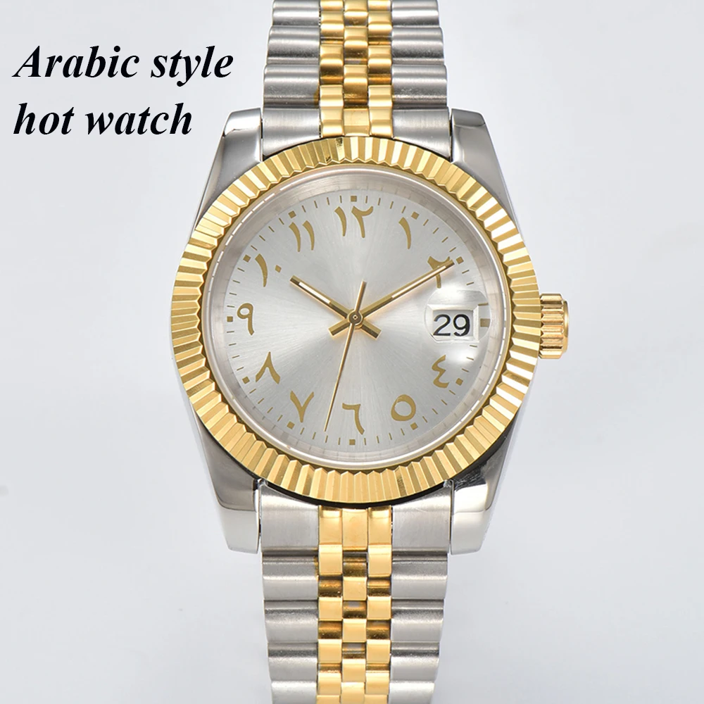 Man Watch NH35 Watches for Men Arabic Watch Dial Waterproof Watch Stainless Steel Case Sapphire Glass Customizable logo