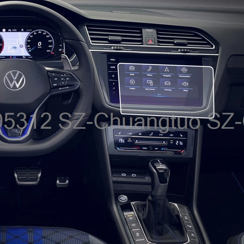 Tempered Glass Screen Protector Film For Volkswagen Tiguan R/VW TiguanR 2021 2022  9.2 inch Car GPS Navigation screen