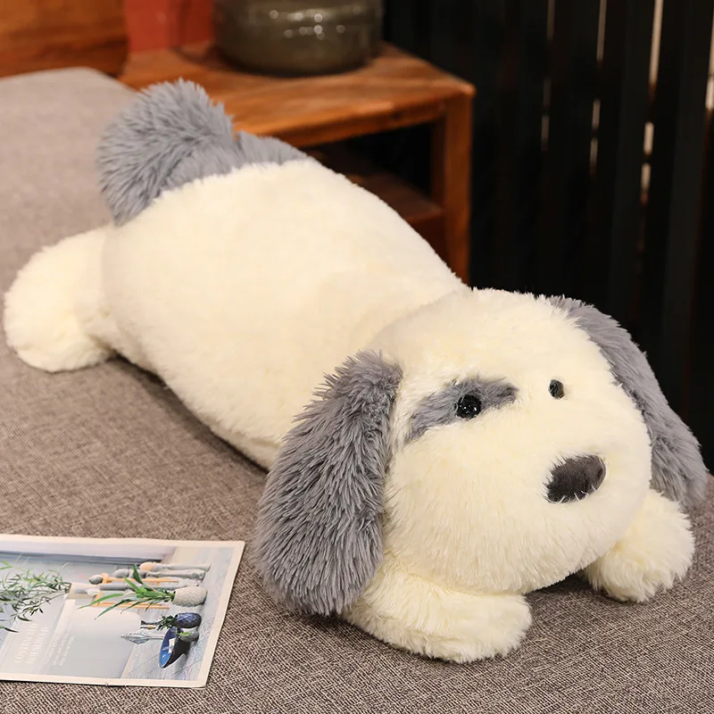 Crouching Long haired Dog Doll Birthday Gift Wholesale Plush Toys Girl Sleeping Pillow Extra Large Kawaii Doll Plush Animal Toy