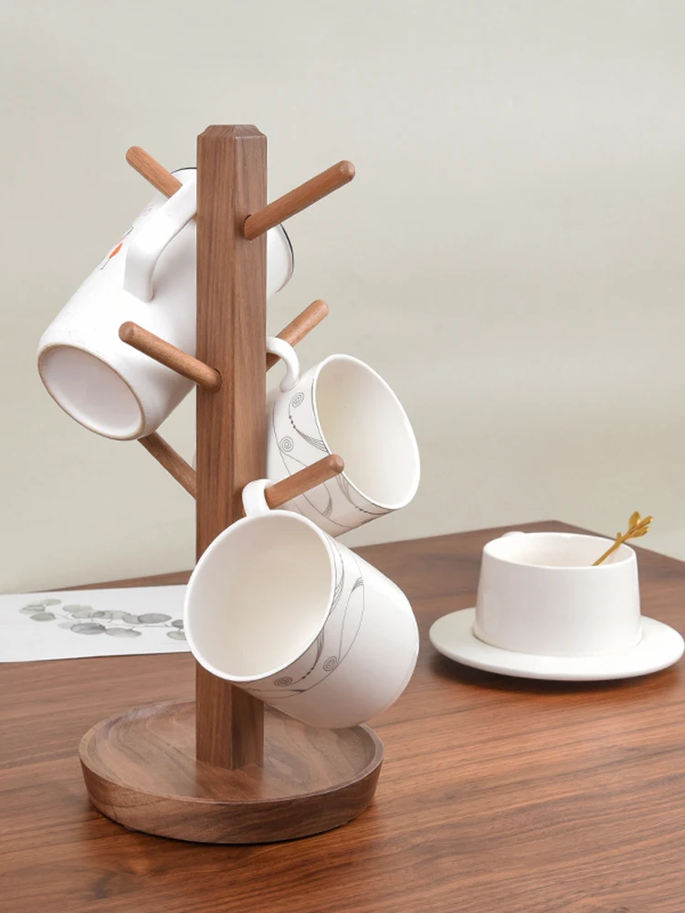 

Деревянная подставка для чашек: органайзер для хранения и сушки стаканов для воды и кофе, классический стиль для дома и ванной комнаты