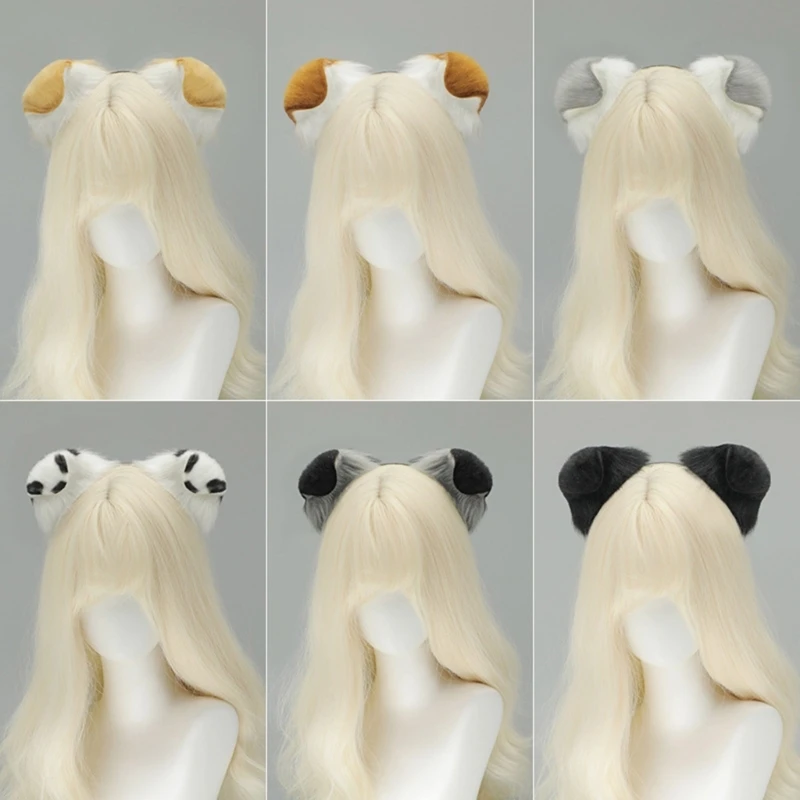 

E15F Adjustable Dogs Ear Headbands Floppy Ears Hair Accessory Fashion Hair Ornament Hairband For Cosplayer Party Daily Wear