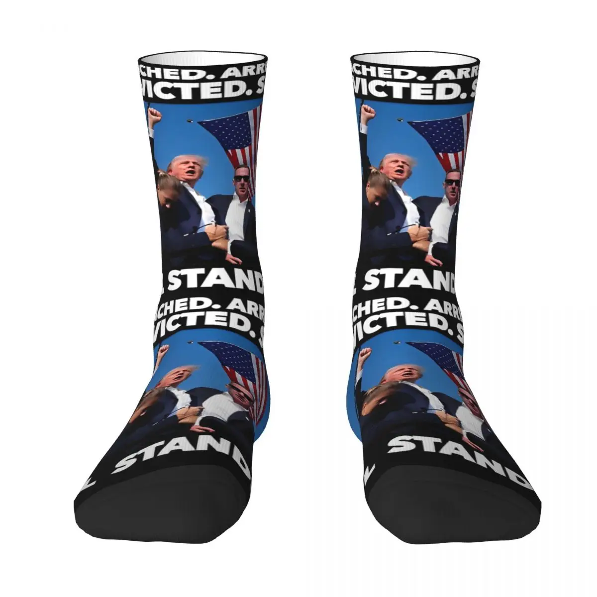 Unisex Men Socks Attempted Assassination Donald Trump Stockings Autumn Trendy Quality Socks Design Running Sports Non-Slip Socks