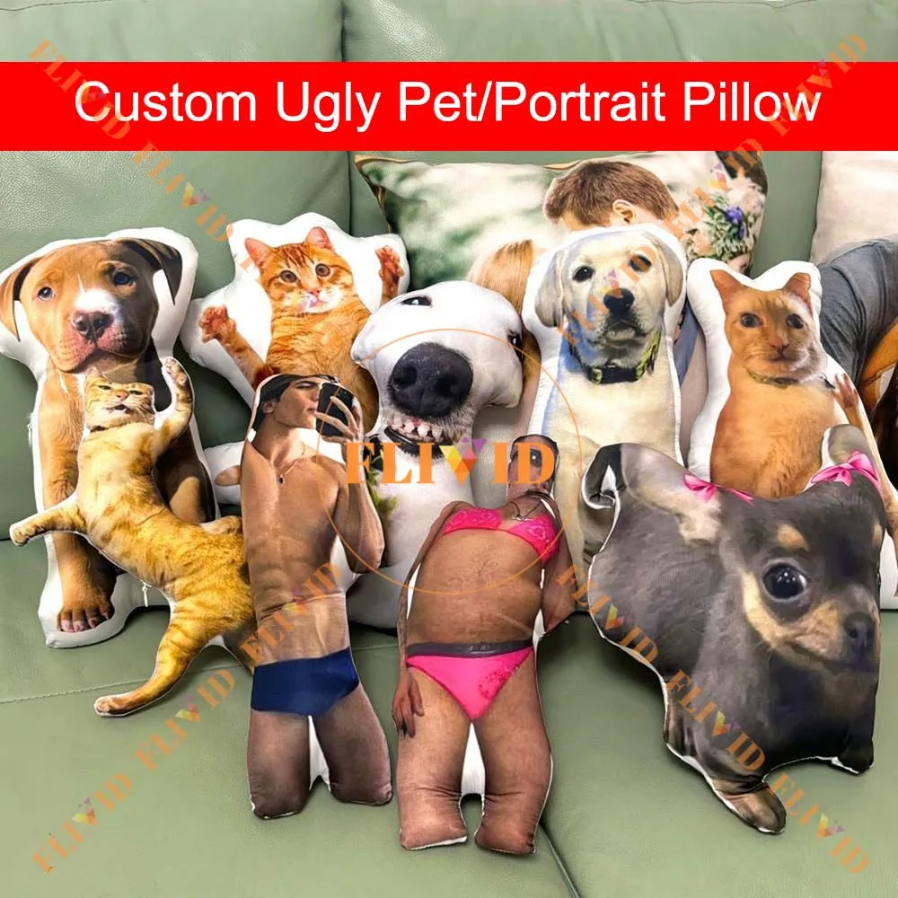 

Custom 3D Human Portrait Ugly Pillow,Customized Pet Cat Dog Pillows,Personalized Pillow,Pet Loss Memorial Gift,Pet Lover Gift