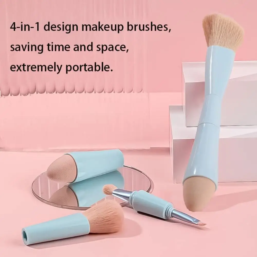 Multitasker 4-in-1 Makeup Brushes Portable Travel Make up Brushes Detachable Makeup Brush Set