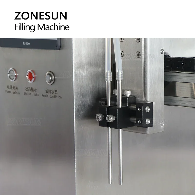 ZONESUN ZS-YTXYZ2 Dual Head Ceramic Plunger Pump Liquid Filling Machine Auto High Accuracy Bio-Reagent Vial Glass Bottle Filler