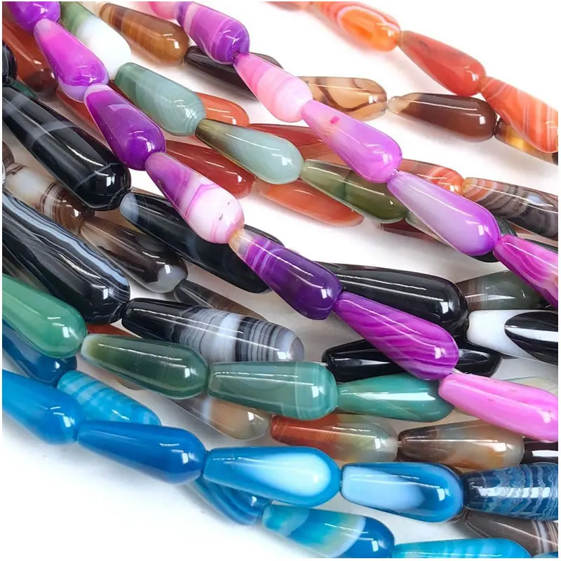 6X16/10x30mm Faceted Water Drop Shape Onyx Stone Natural Botswana agate Loose Beads for Jewelry DIY Earring pendant Making