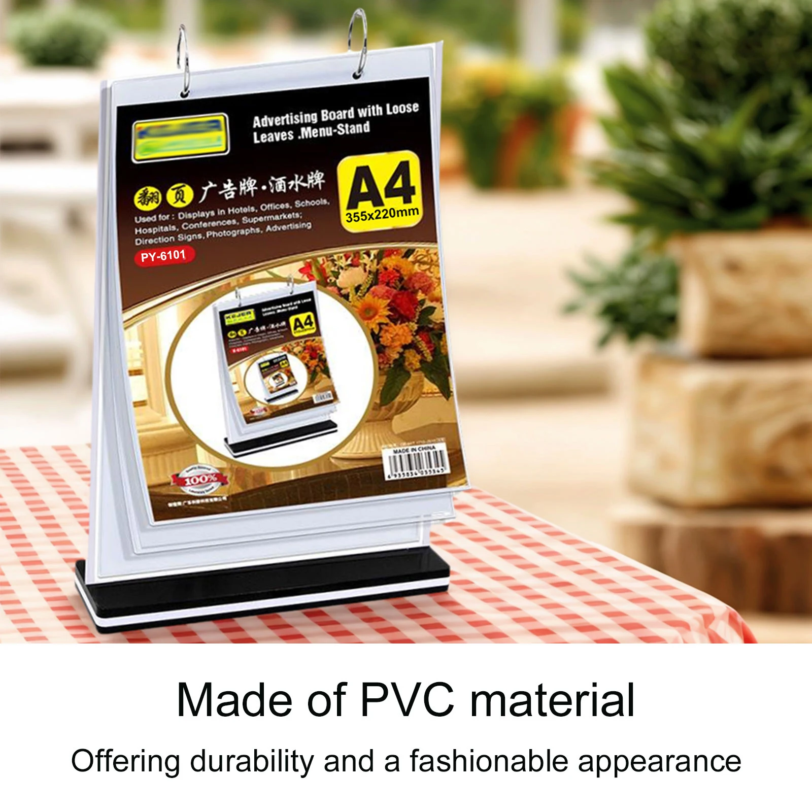 2pcs Menu Display Stand Acrylic Sign Holder Desktop Double Display Holder for Picture Card Store Office Menu Retail Show