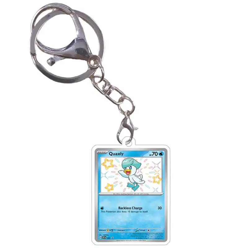 Anime Pokemon Keychain Sprigatito Meowscarada Fuecoco Skeledirge Quaxly Quaquaval Acrylic Cards Anime Game Pendant Game Prop