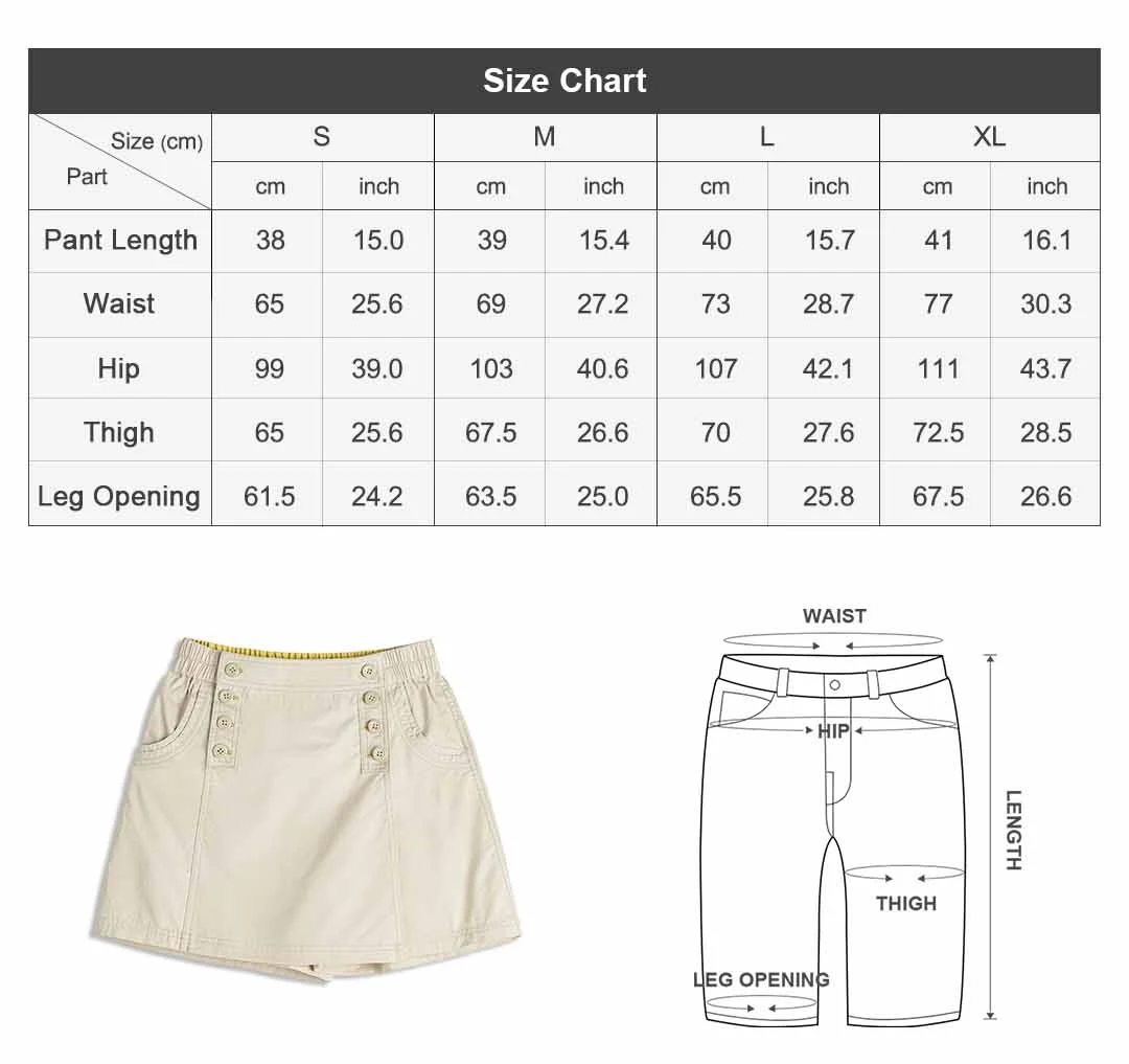 Maden Women's Pure Cotton A‑Line Skort Elastic High Waist Slim Fit Loose Petite Yamamoto Style Thin Casual Short Summer Bottoms