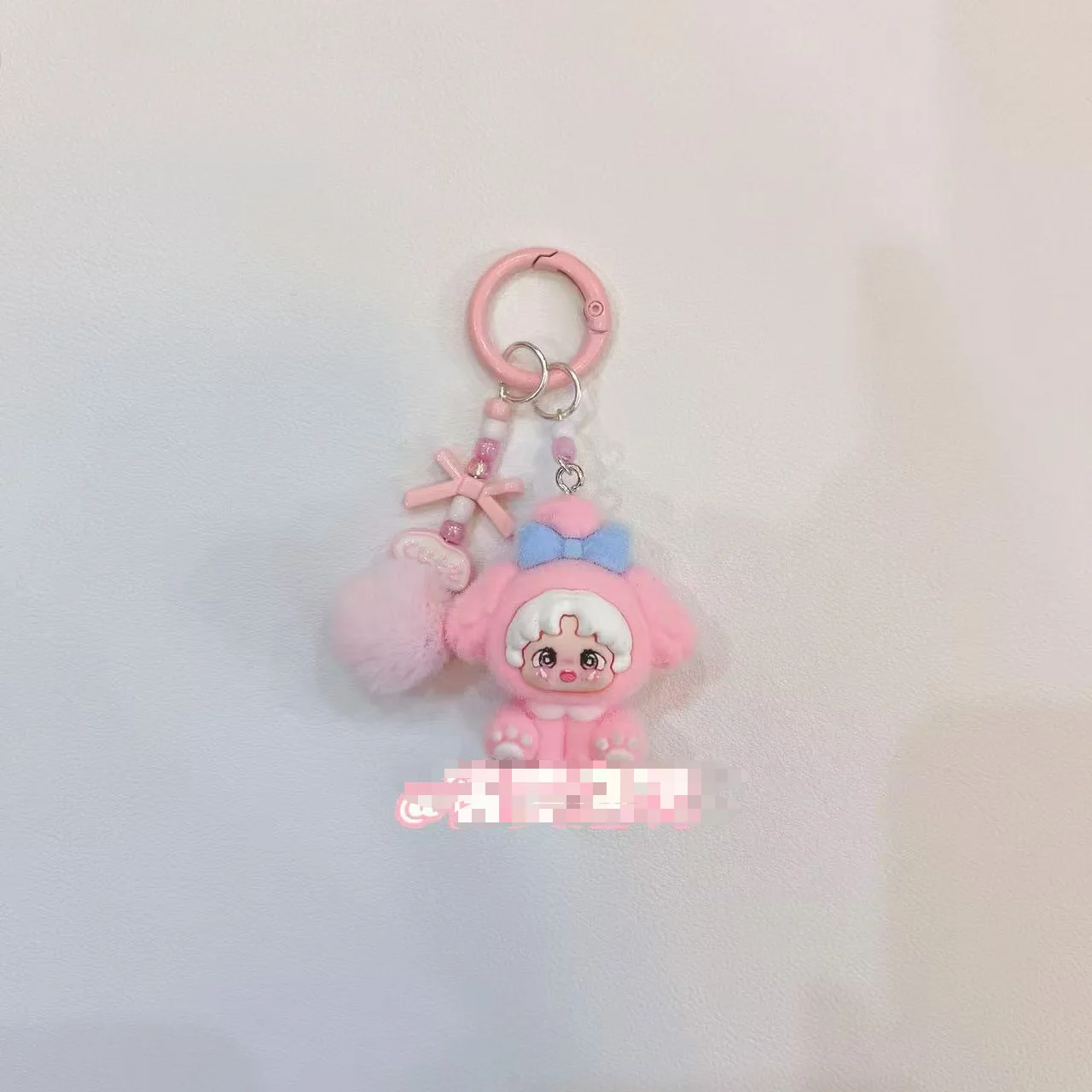 

New style sitting dog three-year-old pendant bag cute cartoon doll plush keychain