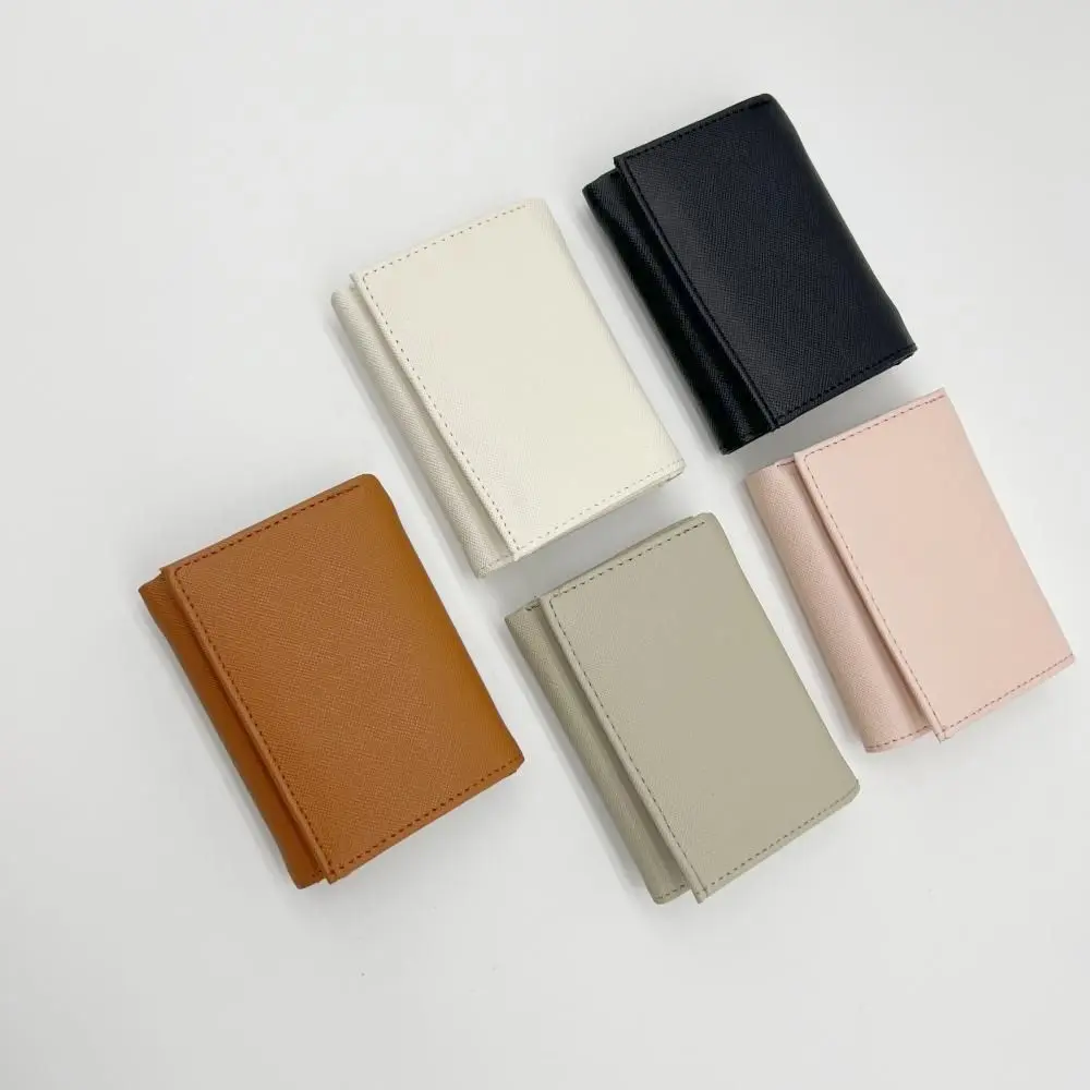 Portable Tri-fold Coin Purse Zipper Bag with Buckle Men's Small Wallet Large Capacity Anti Loss 2-In-1 Coin Clip Organizer