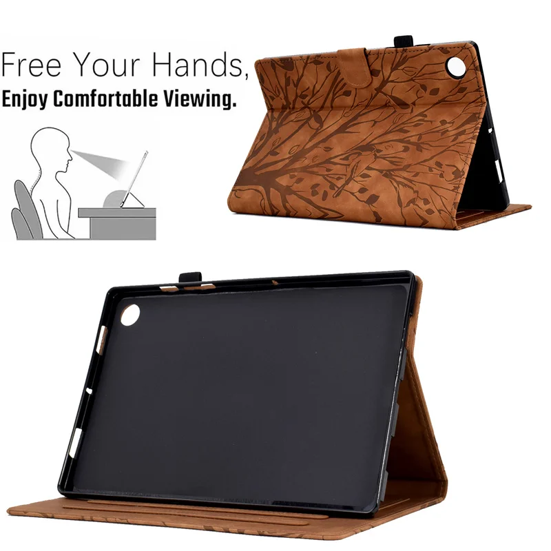 Etui na tablet Samsung Tab A11 Plus SM X230 X235 z wytłaczanym wzorem, magnetyczne, z funkcją portfela i podstawki, Funda na Galaxy Tab A11 Plus, 11 cali — zdjęcie produktu 4