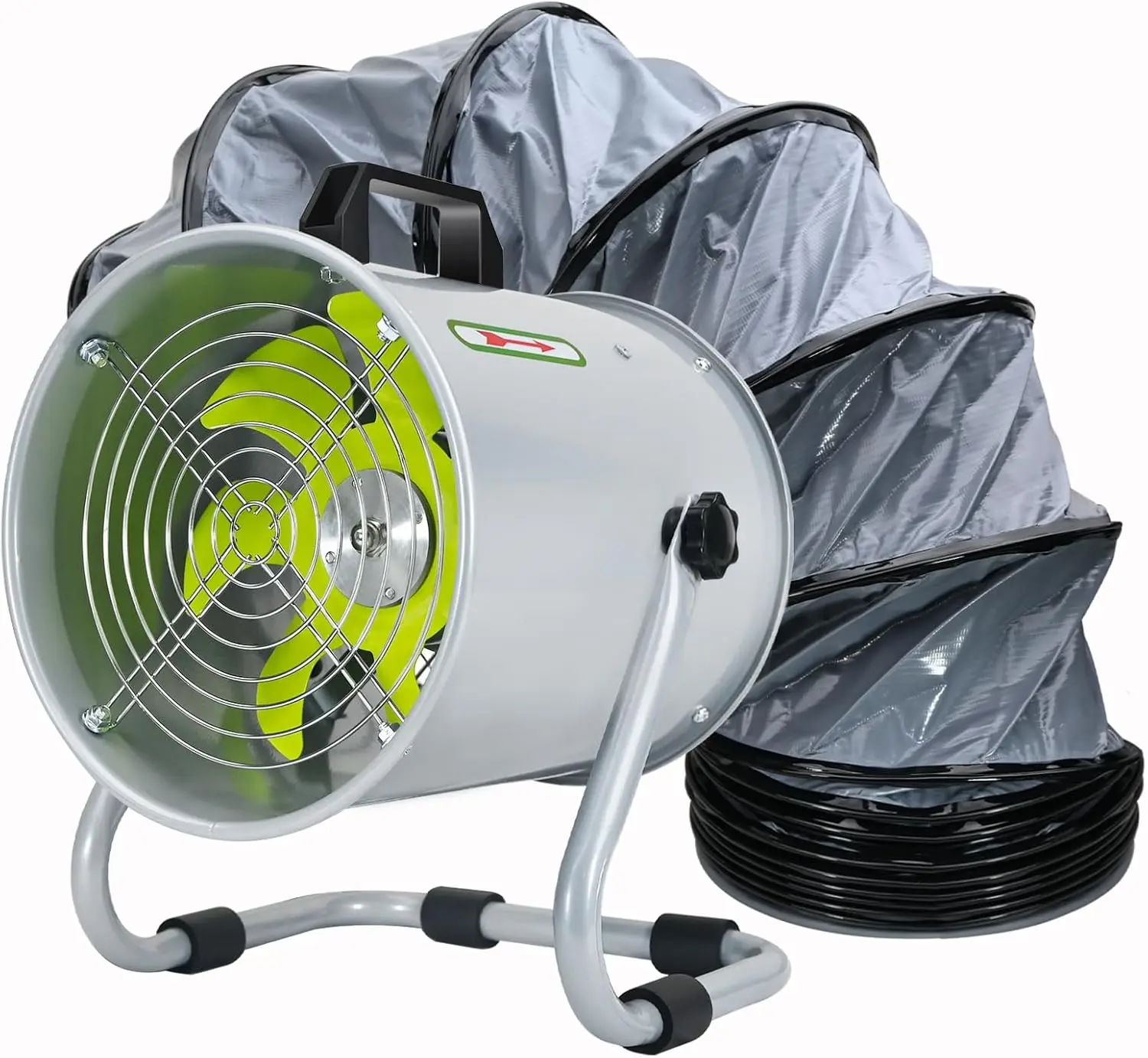 

8 Inch Industrial Ventilation Fan with 16.4FT Duct, 2800RPM High Speed Low Noise for Workshops & Basements