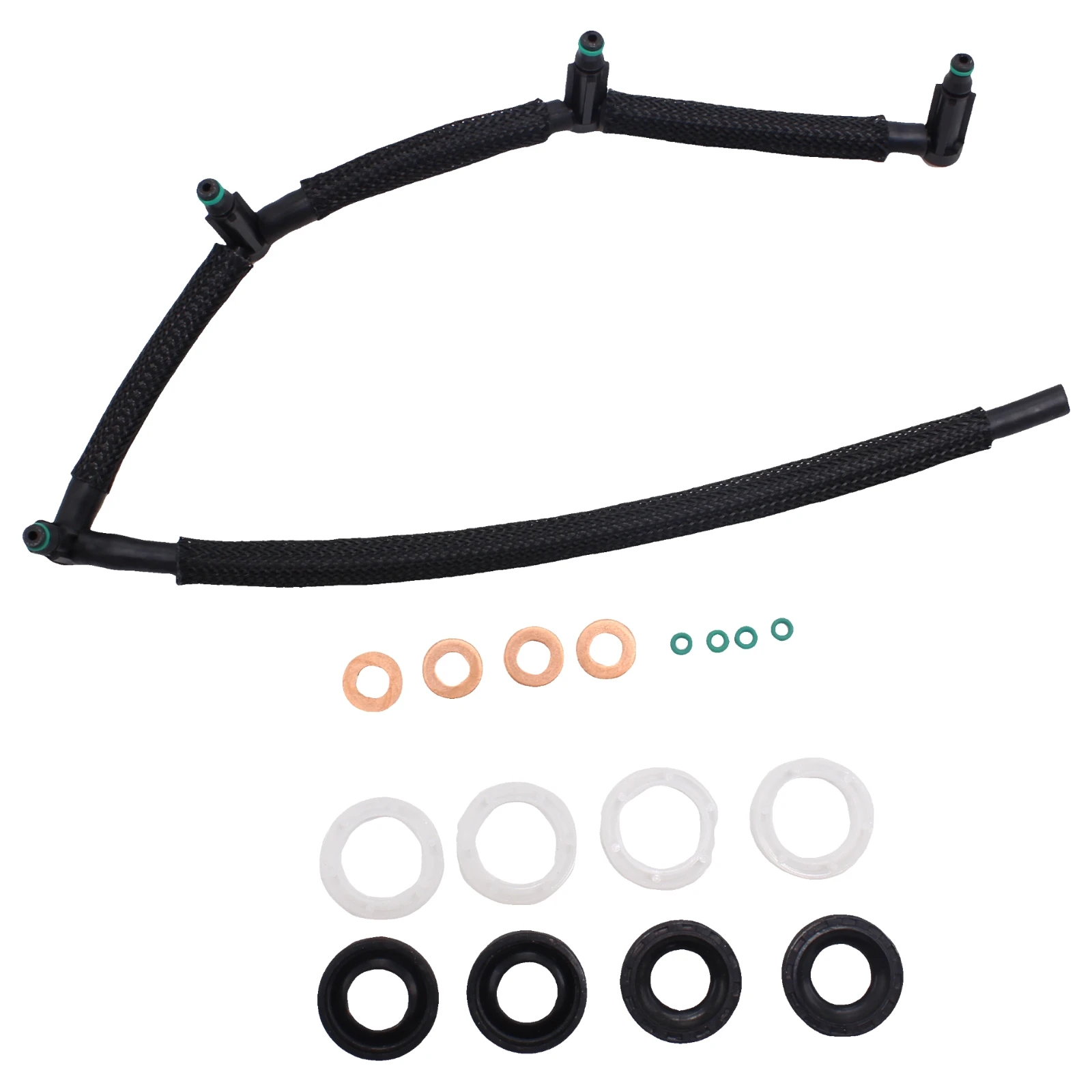 Pop 1Set Fuel Leak Off Pipe Injector Seal Washer Oring Set For Ford Peugeot Citroen 3M5Q9R524AA Car Engine Replacement Parts
