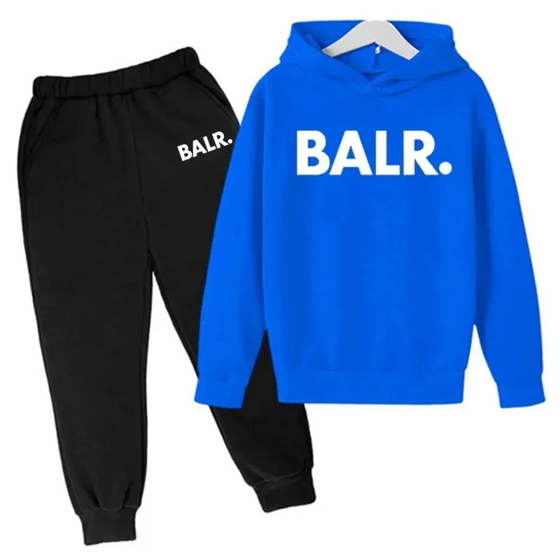 Brand Balr Kids Tracksuit Boys Girls Sweatshirt Sweatpants 2 Piece Suit Spring Autumn Children Hooded Sets Fashion Casual Hoodis