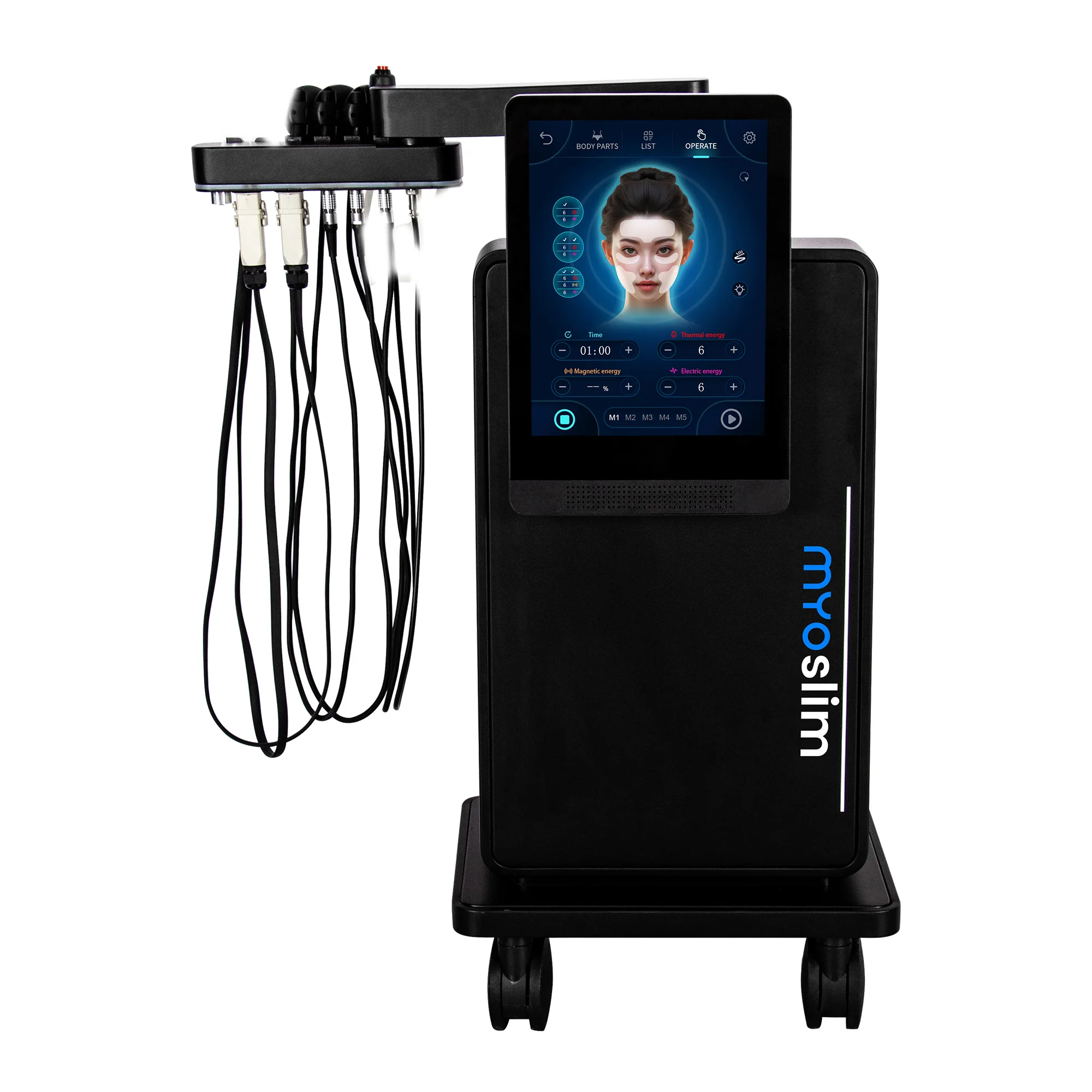 Máquina myoslim PE-FACE NOVA sem agulha Painlss RF Saída de energia térmica e forte pulso magnético não invasivo Face Lift rugas