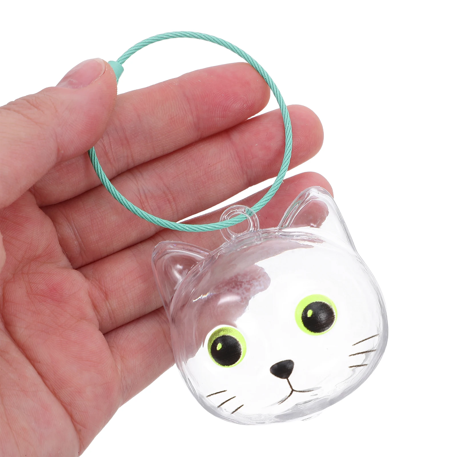 

2Pcs Transparent Cat Hair Keepsake Keyring Memorial Capsule Pet Hair Storage Box Portable Pet Memorial Case with Tweezers