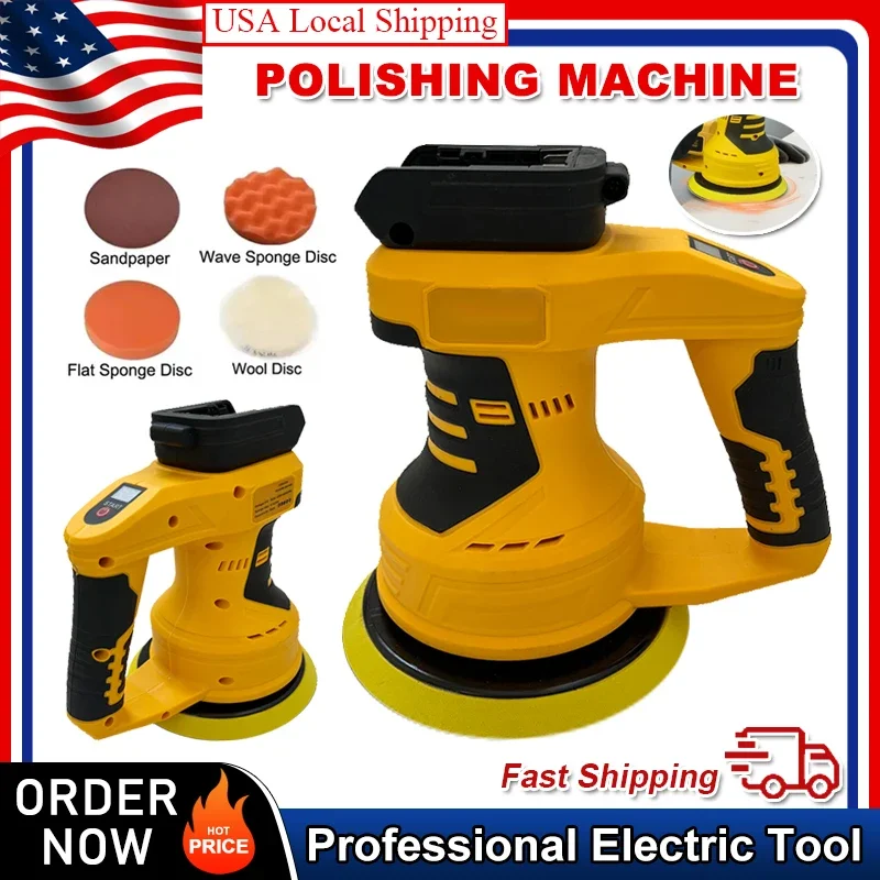 

Fit DEWALT 8 Gears Cordless Polisher Rechargeable Car Buffer Polisher Machine Electric Rotary Tool For 18V Battery