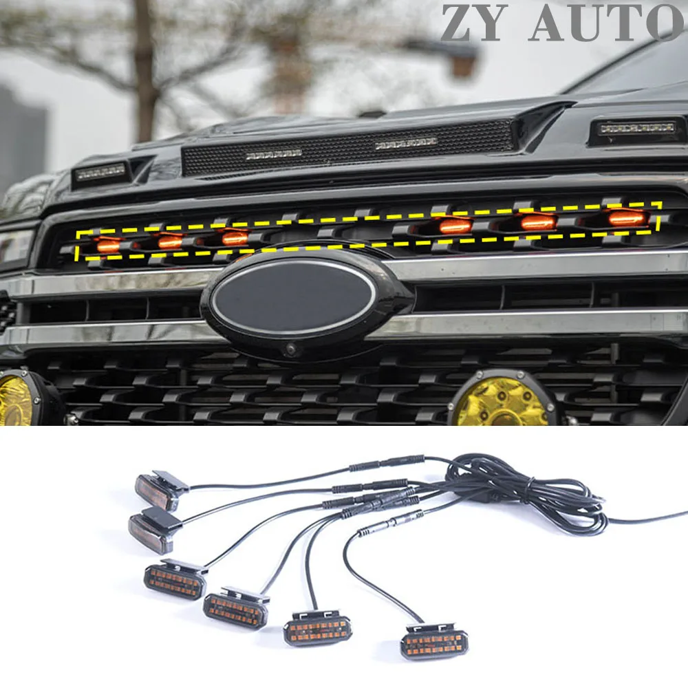 

For Ford Ranger 2023 2024 2025 Car Ranger modified center small yellow lights night running lights anti-fog decorative lights