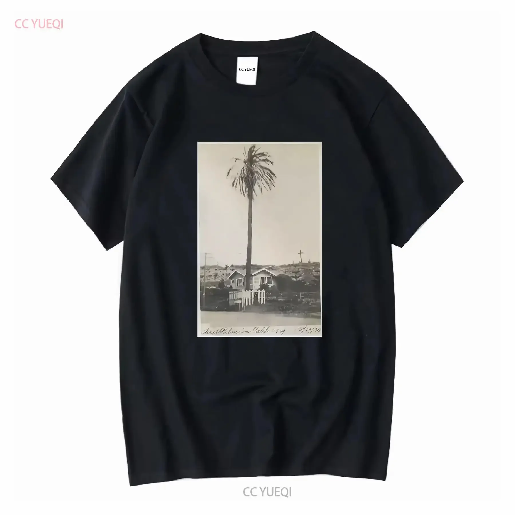 Camiseta Retro Tiki, taza de Bar de algodón blanco, restaurante No 65 CA, primera palmera, mangas largas, vintage, lavado y estirado
