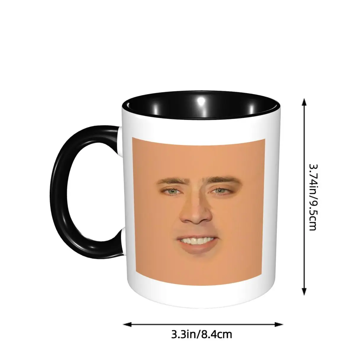 Nicolas Cage Full Face Mug Funny Ceramic Coffee Cups Tea Mugs Milk Cup Drinkware Gift for Woman Man