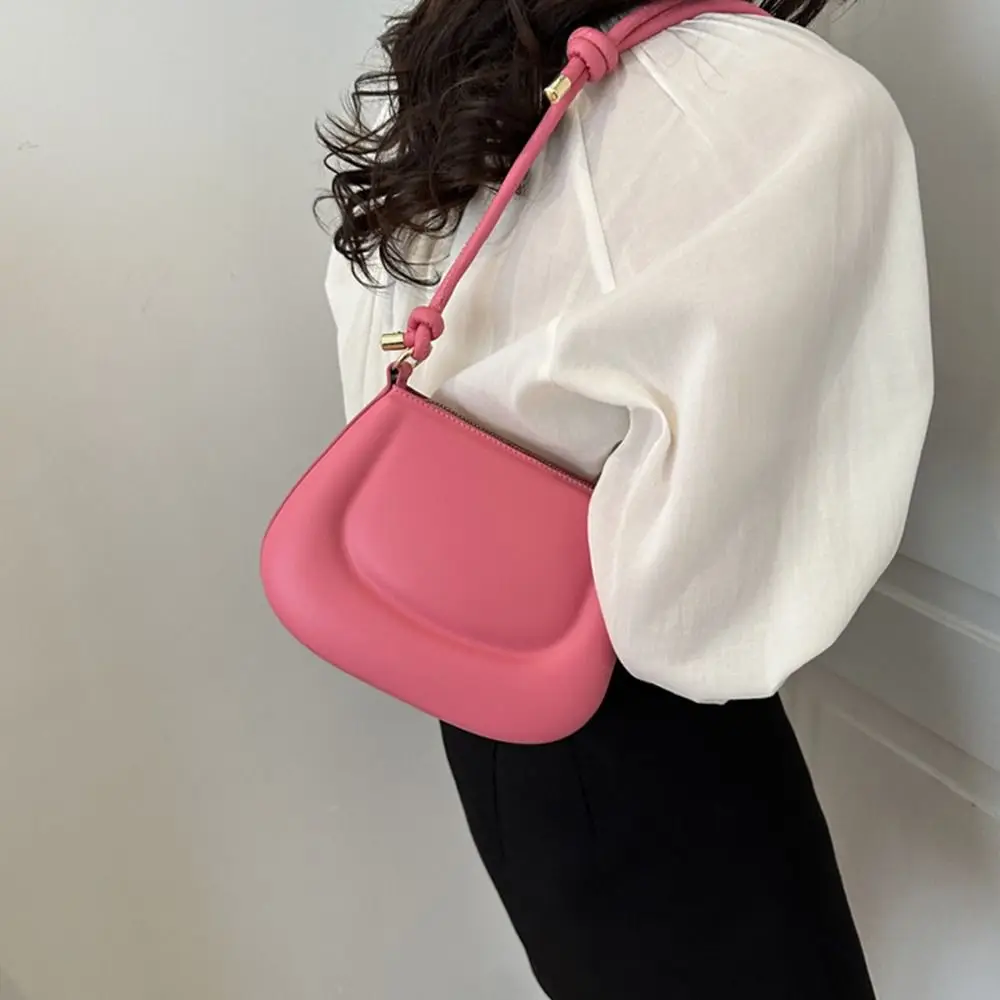 Candy Color Simple PU Underarm Bag Simple Simple Design Shoulder Bag Solid Color Handbag Crossbody Bag Portable All-match