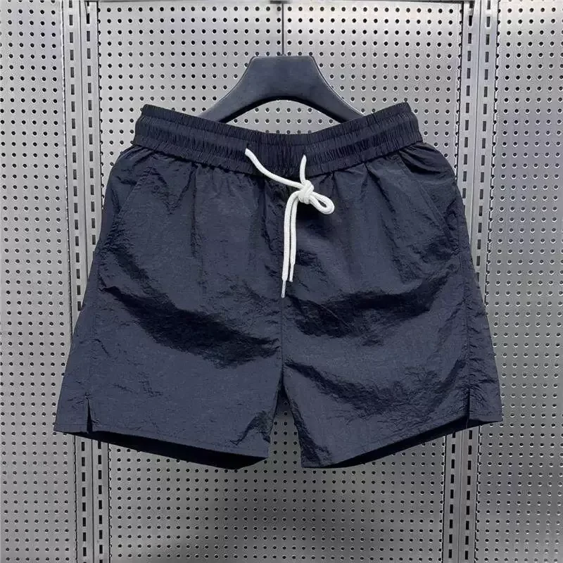 Men's Summer Ice‑Silk‑Feel Sports Shorts, Lightweight Knee‑Length Casual Shorts For Vacation Daily Wear