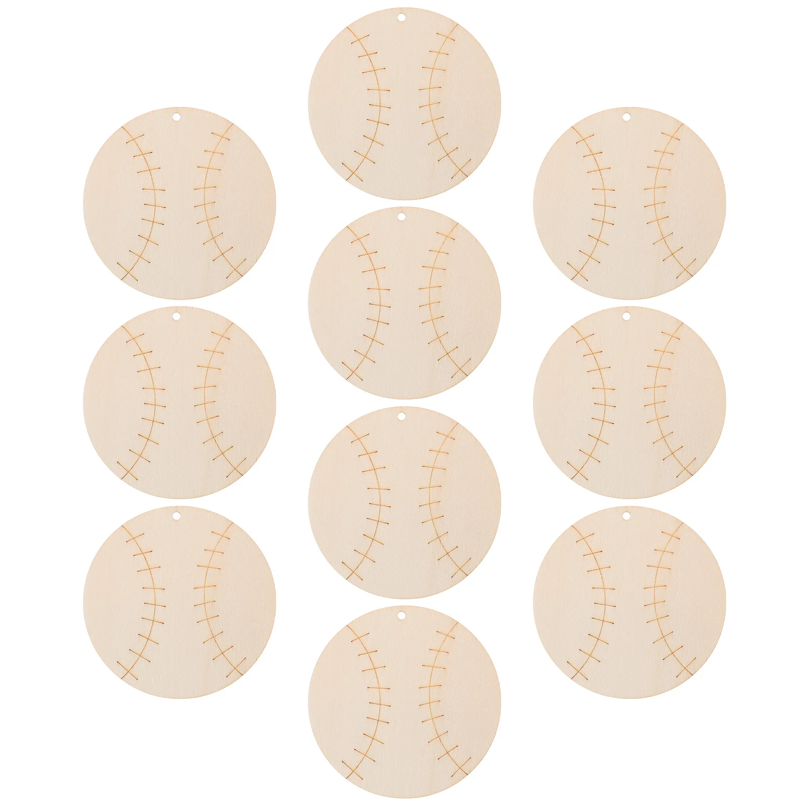 

10Pcs Wood Chip Sports Ball Cutouts Unfinished Wooden Slices DIY Painting Craft Blank Wood Pieces for Wall Ornaments Decoration
