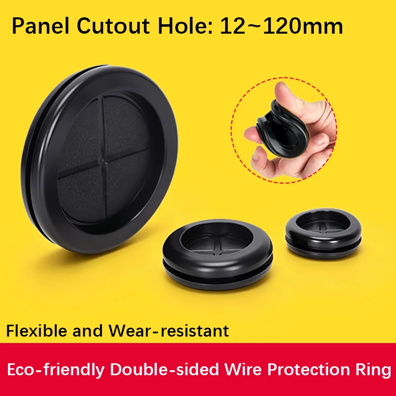10pcs Eco-Friendly Double-Sided Rubber Cable Grommets Flame Retardant Dustproof Insulated Sealing Rings for Chassis Panel Holes
