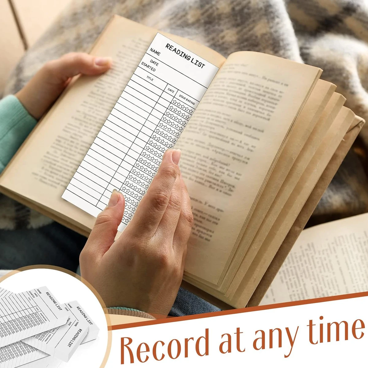 50pcs reading list bookmarks, reading log bookmarks, gifts and literary supplies for reading lovers