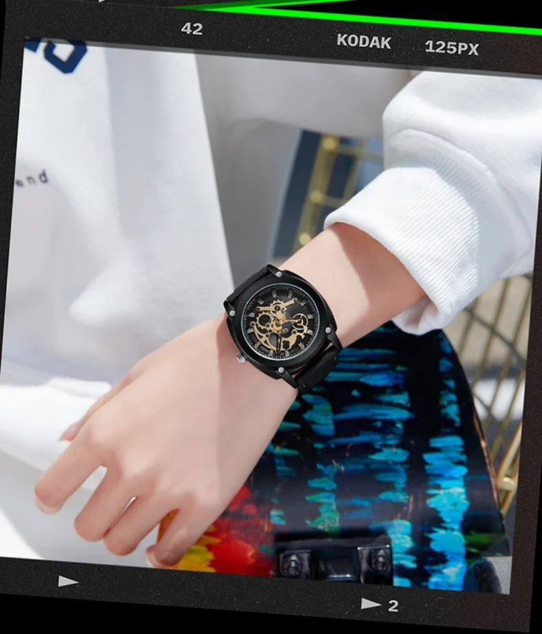 OFNS 3235นาฬิกาข้อมือสำหรับผู้ชายสายซิลิโคนนิ่มดีไซน์ใหม่กันน้ำ50เมตรนาฬิกาข้อมือควอทซ์ญี่ปุ่น