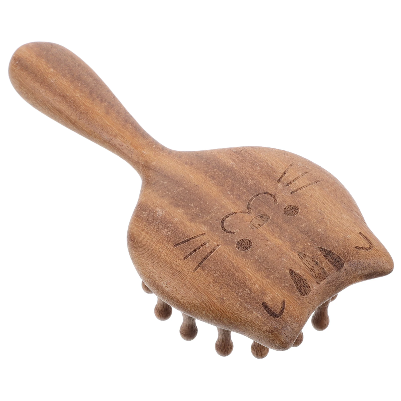 

Cute Cat Shaped Wooden Massager Comb Wide Tooth Hair Brush Care Portable Massage Tool For Home Travel Pet Grooming Scalp Massage