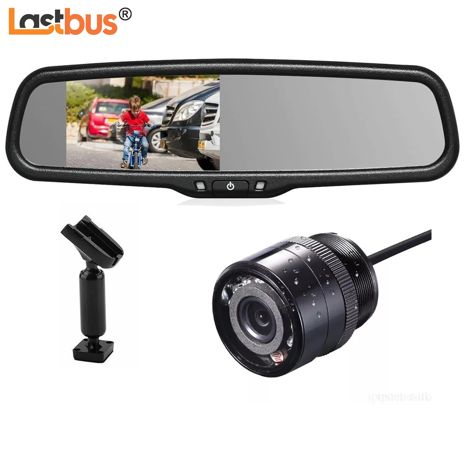 

Lastbus 28mm Flush Mount Reversing Camera +4.3" Car OEM Rear View Monitor #1 Bracket Kit