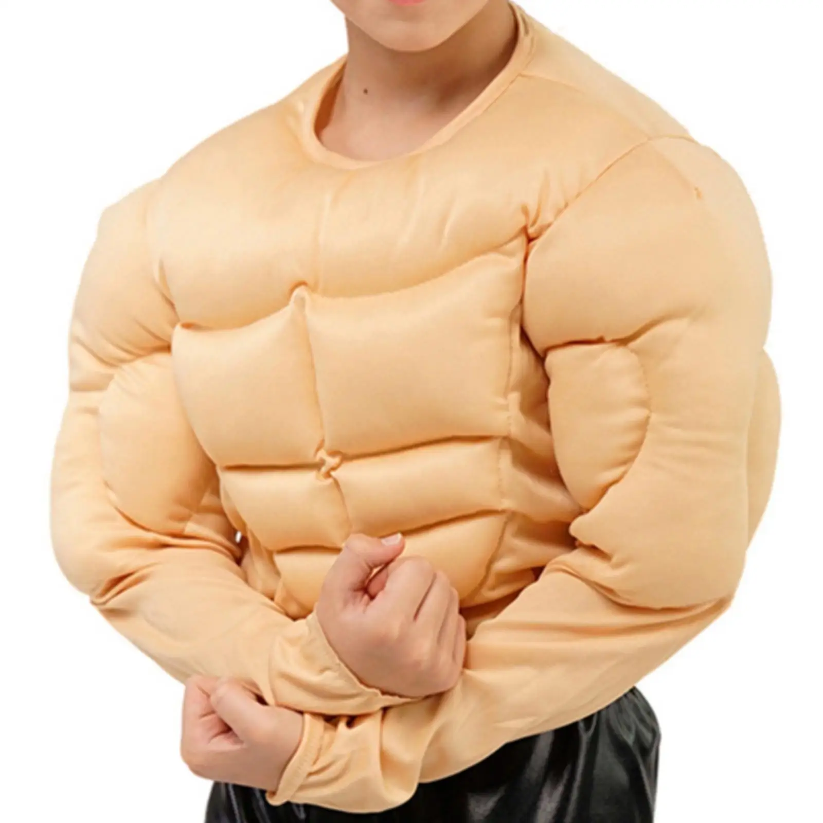 Funny Muscle Top Costume Tshirt for Kids Realistic Silicone Look Padded Body Suit for Stage Play Dress Up Event