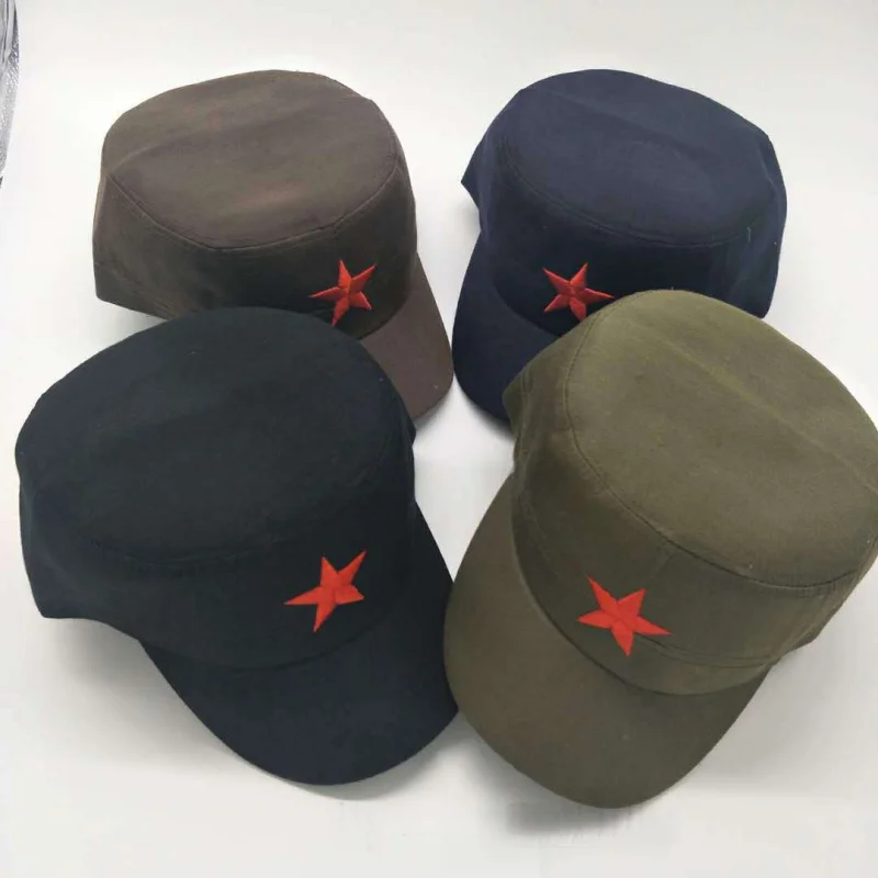 Chapéu de treinamento militar boné de estudante boné de estrela de cinco pontas