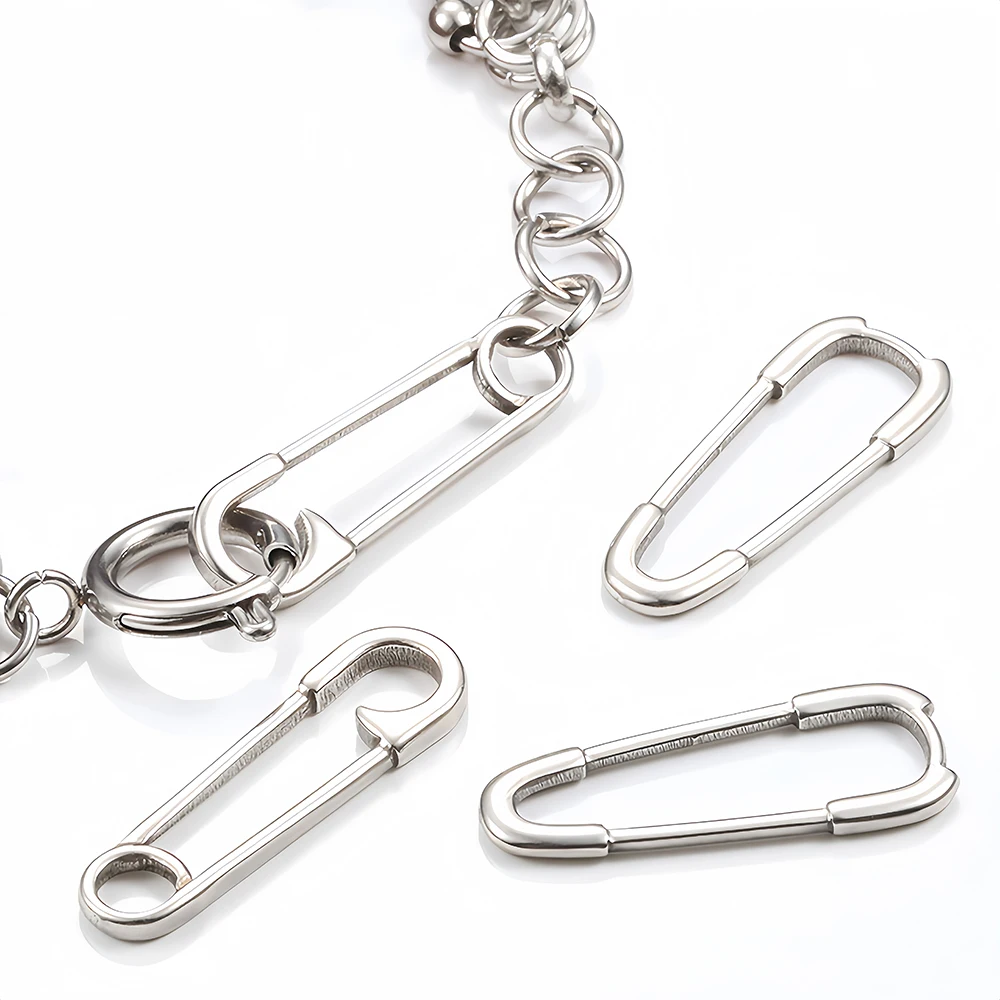 2 Stück integrierte Büroklammer-Anhänger aus Edelstahl für Schmuckherstellung, DIY-Halskette, Armband, Zubehör