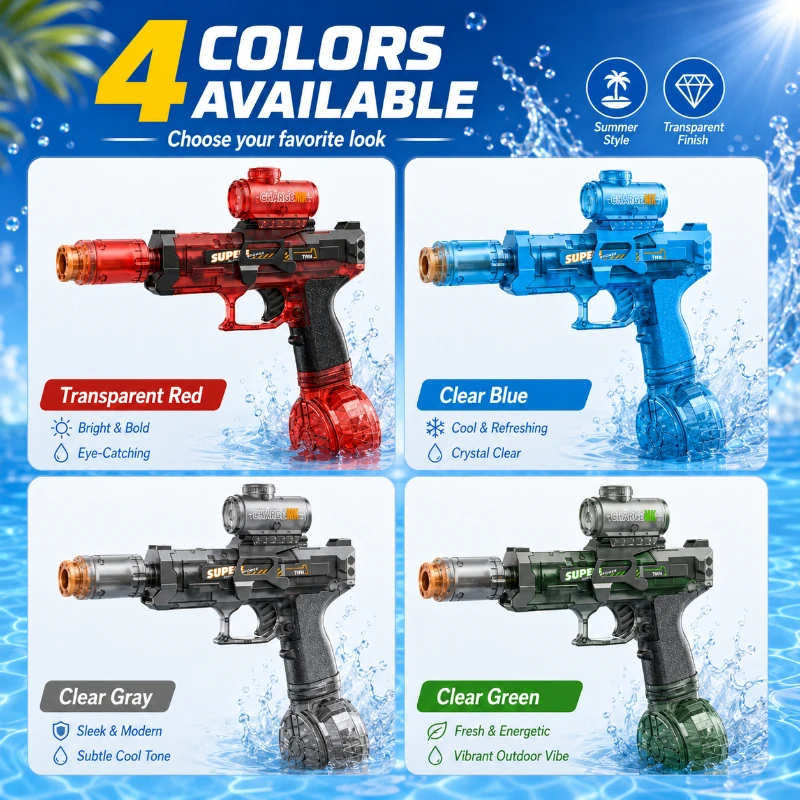 Flame Light Visual Effect Electric Water Sprayer Toy Rechargeable Large Capacity Water Storage Outdoor Beach Game Tool