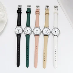 Reloj de aleación de cuarzo para mujer, pulsera de cuero, esfera pequeña, informal, marca de lujo, a la moda